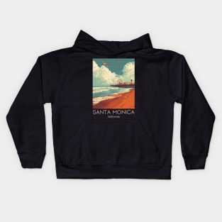 A Vintage Travel Illustration of Santa Monica - California - US Kids Hoodie